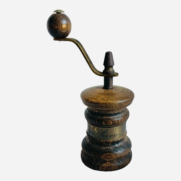 Vintage Rustic Wooden Pepper Mill Pepper Grinder - Picture 2 of 5